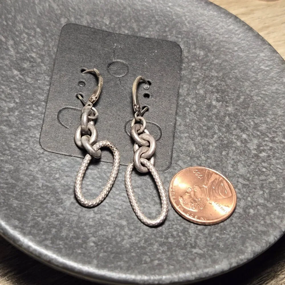 Chain link dangly Sterling Silver Earrings